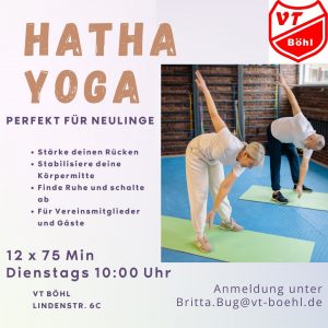 Mehr über den Artikel erfahren Neuer Hatha Yoga Kurs für Anfänger und Wiedereinsteiger
