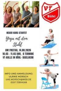 Mehr über den Artikel erfahren Yoga rund um den Stuhl – Neuer Kurs