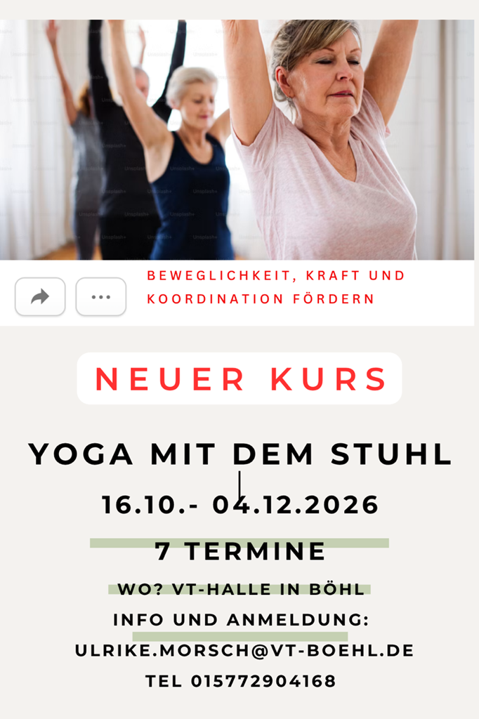 Yoga mit dem Stuhl – neuer Kurs